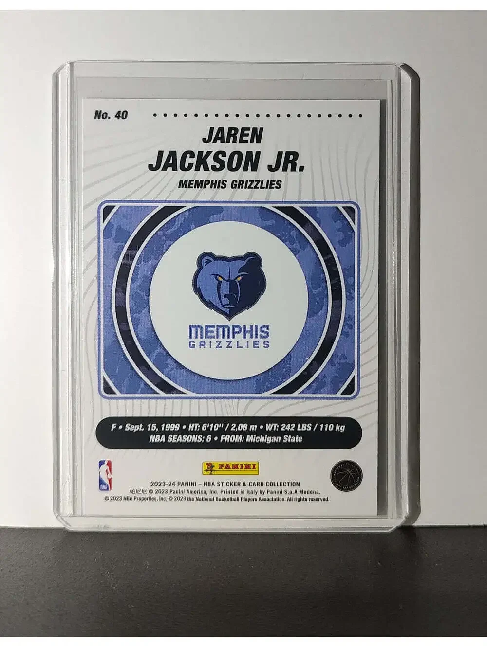 Jaren Jackson Jr. 2023-24 Panini NBA Sticker Foil Card #40 Memphis Grizzlies